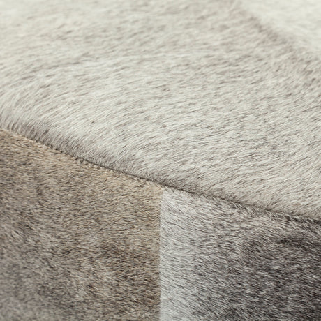 Zahavi 36" Gray Hair-On-hide W/Metal Base Ottoman from Mercana - Luna Furniture