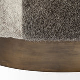 Zahavi I 23"H grey-toned hair-on-hide ottoman from Mercana - Luna Furniture