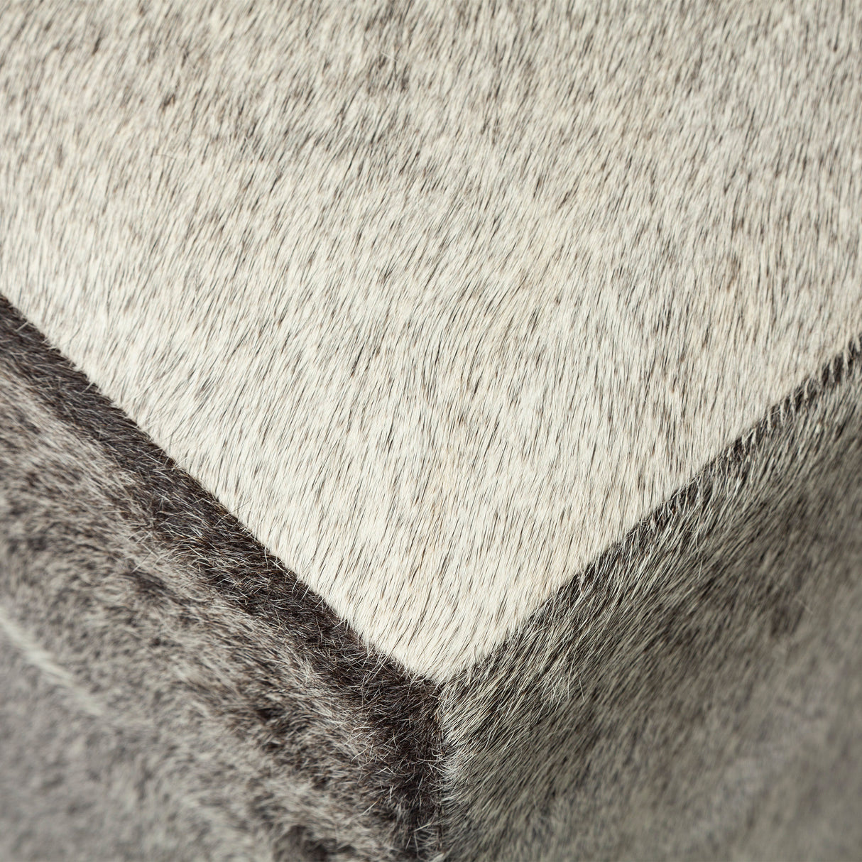 Zahavi I 20" Grey-toned hair-on-hide ottoman from Mercana - Luna Furniture