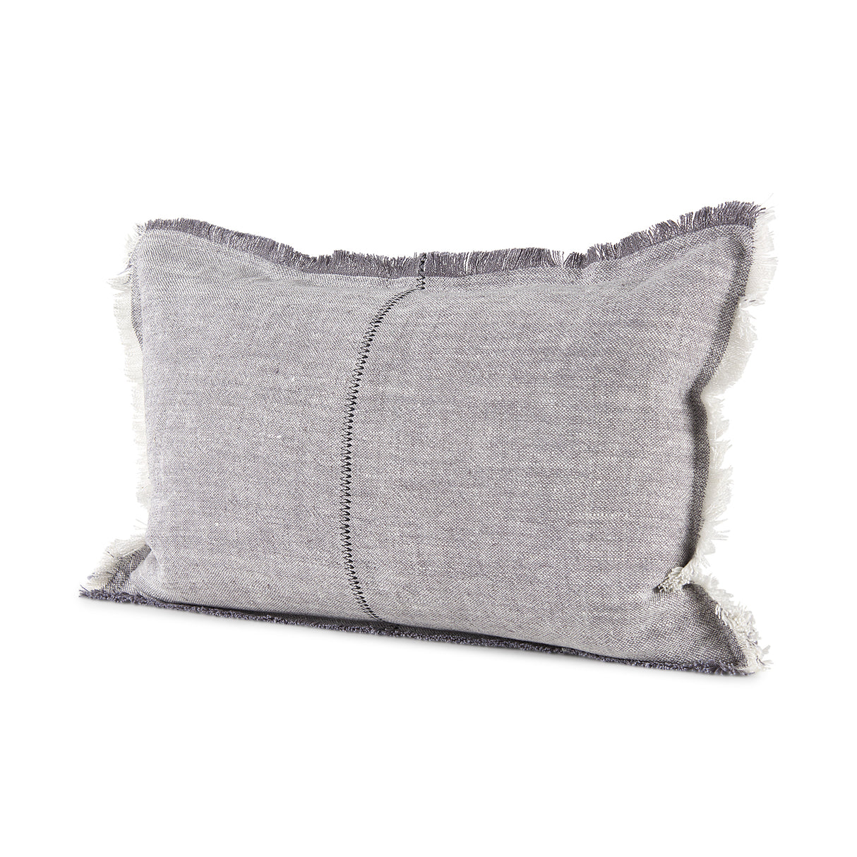 Thais 13L x 21W Gray Fabric Fringed Decorative Pillow Cover from Mercana - Luna Furniture