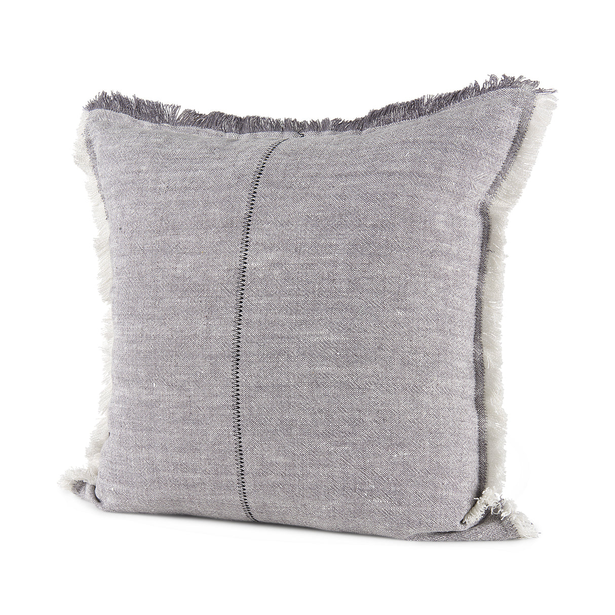 Thais 20L x 20W Blue and Cream Fringed Decorative Pillow Cover from Mercana - Luna Furniture