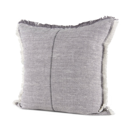 Thais 20L x 20W Blue and Cream Fringed Decorative Pillow Cover from Mercana - Luna Furniture