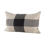 Raquel 13L x 21W Beige and Black Fabric Plaid Decorative Pillow Cover from Mercana - Luna Furniture