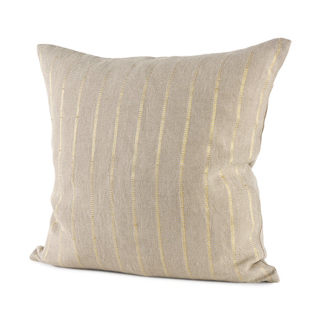 Danika 18 x 18 Beige and Gold Fabric Decorative Pillow Cover from Mercana - Luna Furniture