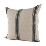 Hattie 20L x 20W Beige and Black Fabric Striped Decorative Pillow Cover from Mercana - Luna Furniture