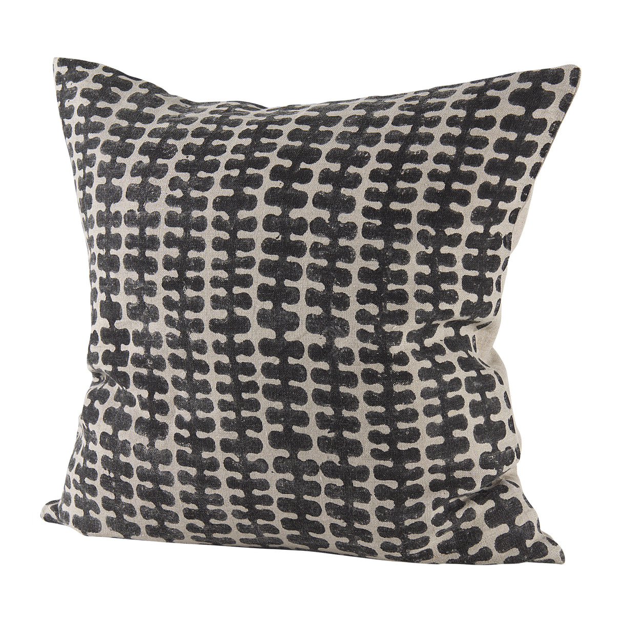 Miriam 18L x 18W Beige and Black Fabric Patterned Decorative Pillow Cover from Mercana - Luna Furniture