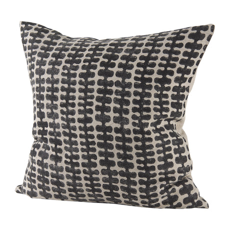 Miriam 18L x 18W Beige and Black Fabric Patterned Decorative Pillow Cover from Mercana - Luna Furniture
