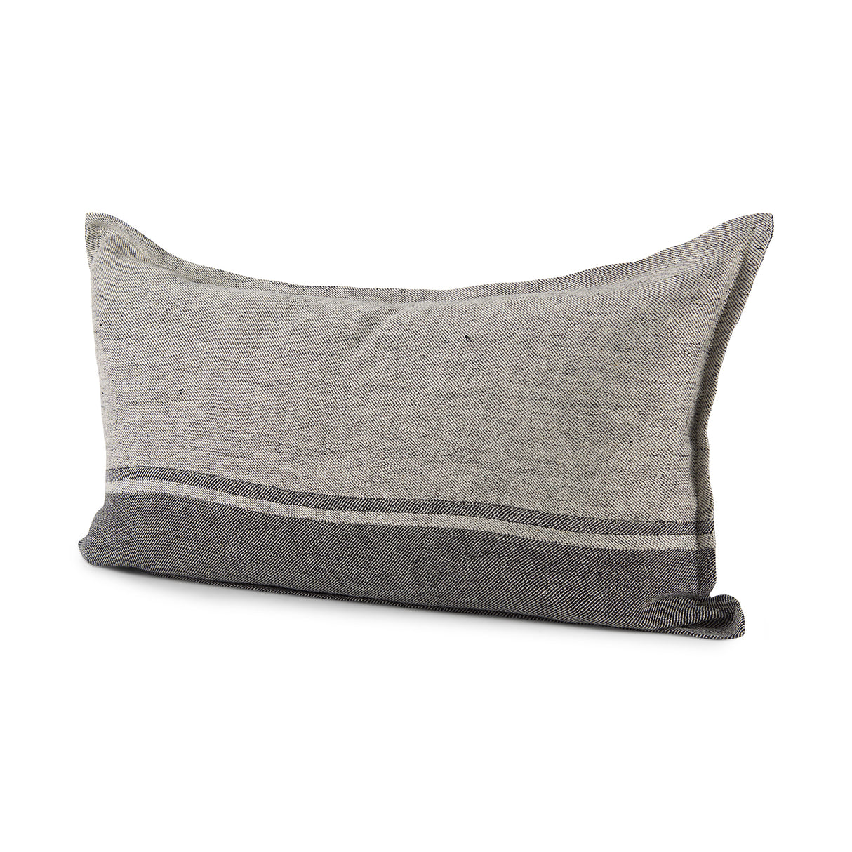 Zadie 14L x 26W Light Gray and Dark Gray Fabric Color Blocked Decorative Pillow Cover from Mercana - Luna Furniture