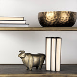 Karmel 12L x 12W Gold Hammered Aluminum Bowl from Mercana - Luna Furniture
