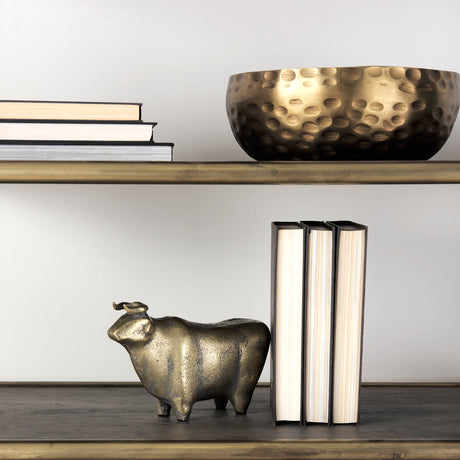 Karmel 12L x 12W Gold Hammered Aluminum Bowl from Mercana - Luna Furniture