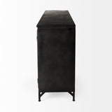 Poppy I 79x16 Black Metal With Glass Door Sideboard from Mercana - Luna Furniture