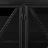 Poppy I 79x16 Black Metal With Glass Door Sideboard from Mercana - Luna Furniture