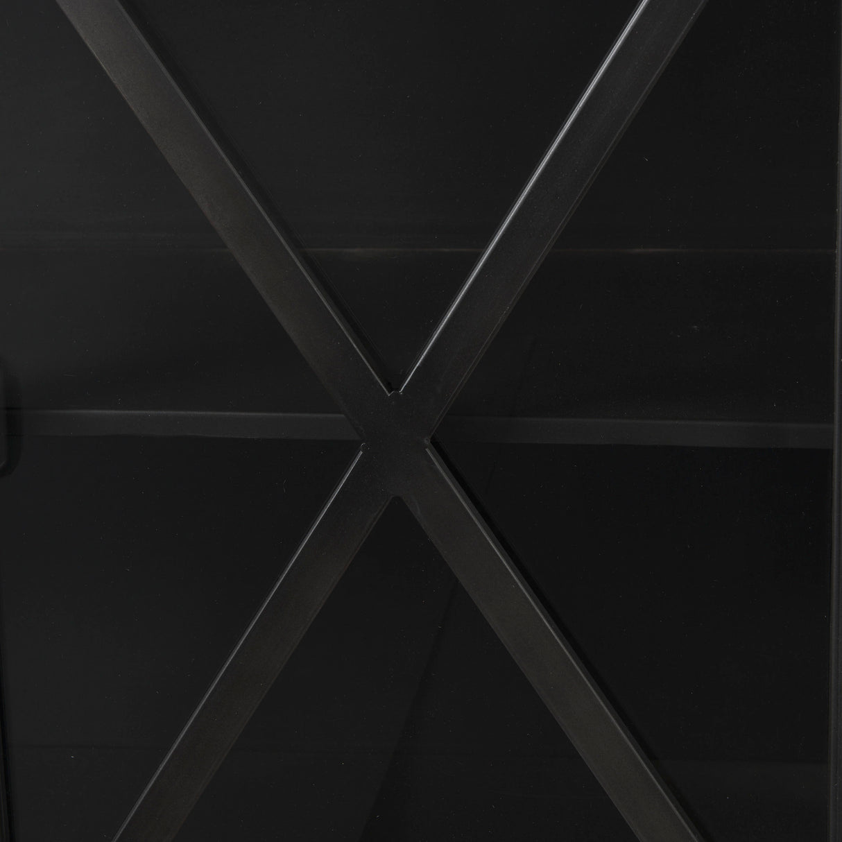 Poppy I 79x16 Black Metal With Glass Door Sideboard from Mercana - Luna Furniture