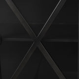 Poppy I 79x16 Black Metal With Glass Door Sideboard from Mercana - Luna Furniture