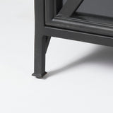 Poppy I 79x16 Black Metal With Glass Door Sideboard from Mercana - Luna Furniture