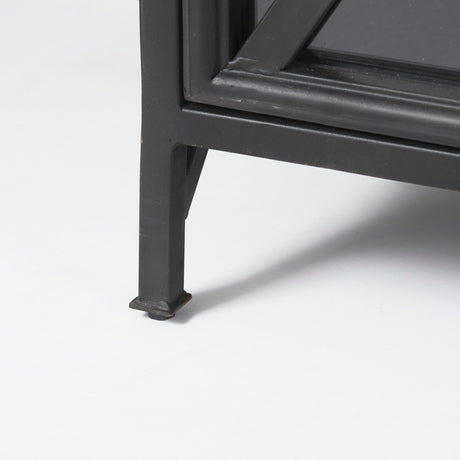 Poppy I 79x16 Black Metal With Glass Door Sideboard from Mercana - Luna Furniture