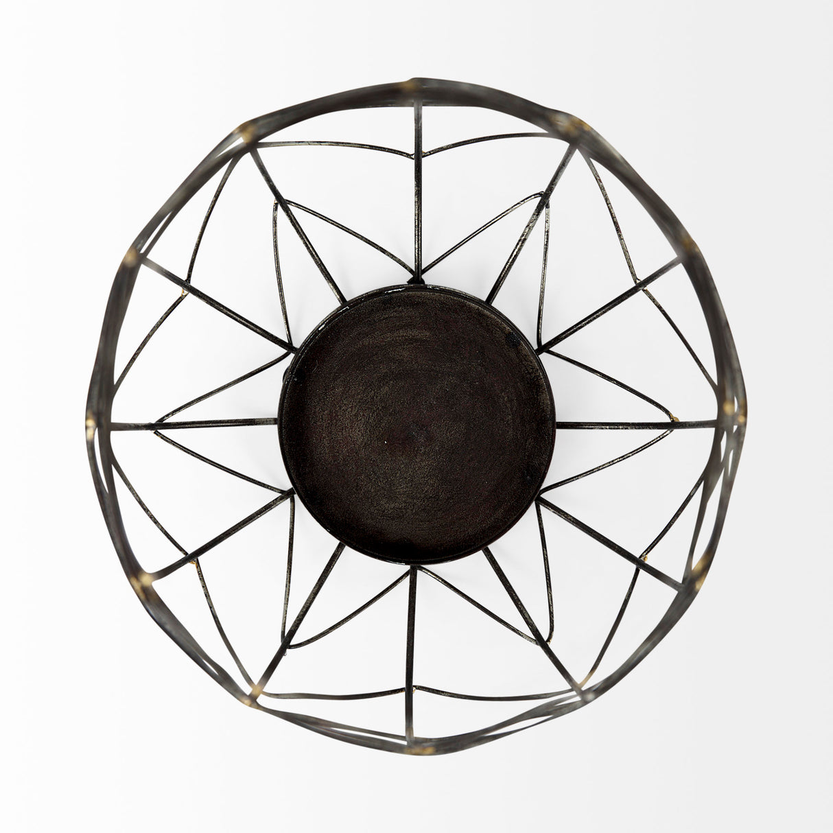 Petiole I Small Gold Toned Metal Table Candle Holder from Mercana - Luna Furniture