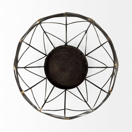Petiole I Small Gold Toned Metal Table Candle Holder from Mercana - Luna Furniture