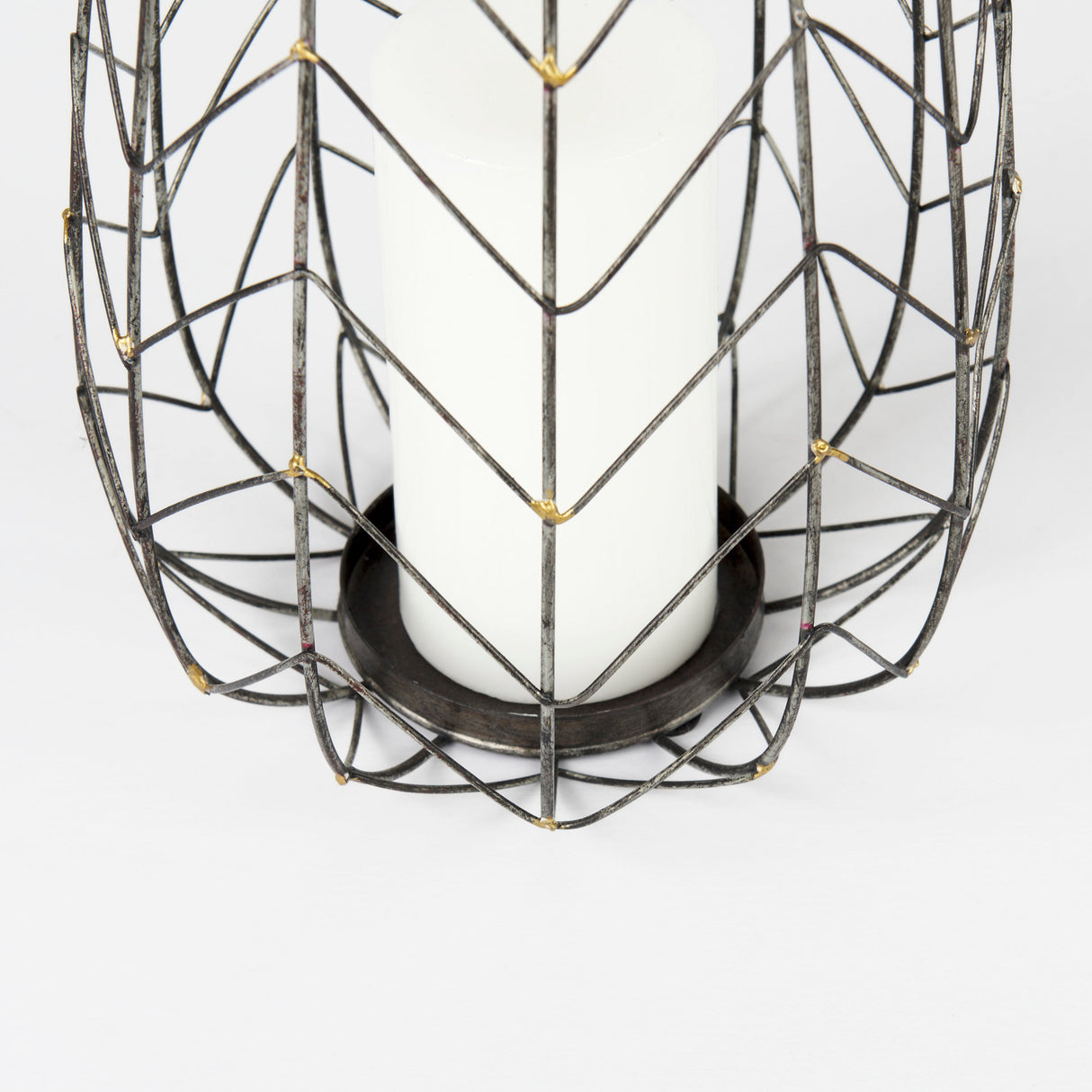 Petiole I Small Gold Toned Metal Table Candle Holder from Mercana - Luna Furniture