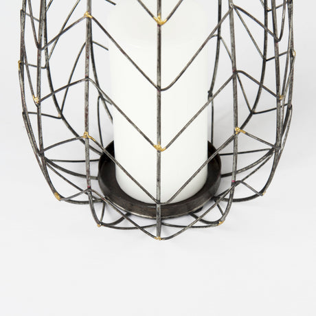 Petiole I Small Gold Toned Metal Table Candle Holder from Mercana - Luna Furniture