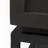 Divina Black-Brown Wood w/ White Marble Top and Black Metal Base 1 Drawer Side Table from Mercana - Luna Furniture