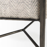 Charlotte 55.0L Gray Herringbone Fabric Seat w/ Antique Nickel Metal Frame Bench from Mercana - Luna Furniture