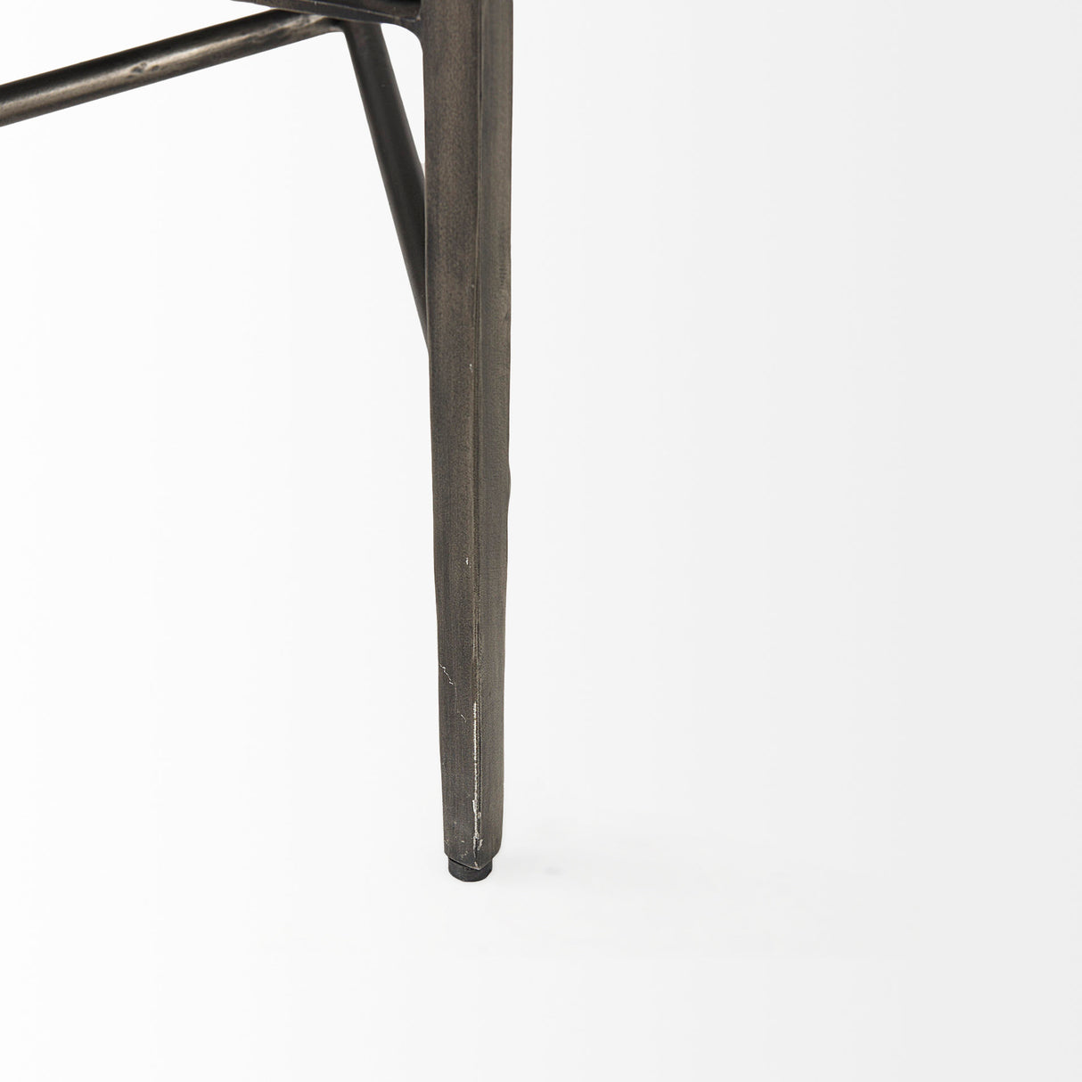 Charlotte 55.0L Gray Herringbone Fabric Seat w/ Antique Nickel Metal Frame Bench from Mercana - Luna Furniture