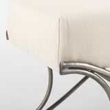 Ayla 55L x 17.6W x 18H Cream Fabric Seat W/ Antique Nickel Frame Bench from Mercana - Luna Furniture