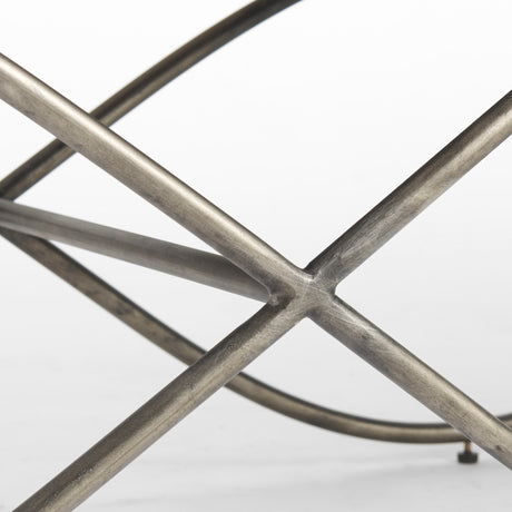 Ayla 55L x 17.6W x 18H Cream Fabric Seat W/ Antique Nickel Frame Bench from Mercana - Luna Furniture