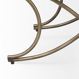 Ayla 55L x 17.6W x 18H Light and Dark Gray Fabric Seat W/ Antique Gold Metal Frame Bench from Mercana - Luna Furniture