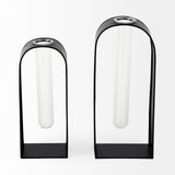 Boyer 5.1L x 3.0W x 12.0H Black Metal W/Glass Set of Two Test Tube Decorative Objects from Mercana - Luna Furniture