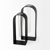 Boyer 5.1L x 3.0W x 12.0H Black Metal W/Glass Set of Two Test Tube Decorative Objects from Mercana - Luna Furniture