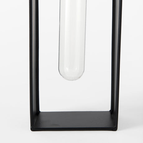 Boyer 5.1L x 3.0W x 12.0H Black Metal W/Glass Set of Two Test Tube Decorative Objects from Mercana - Luna Furniture