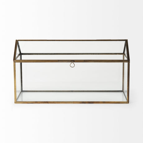 Hutt 16L x 6W x 9H Gold Glass Terrarium Box from Mercana - Luna Furniture