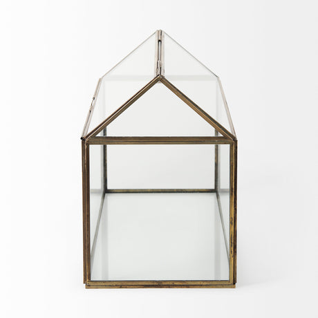 Hutt 16L x 6W x 9H Gold Glass Terrarium Box from Mercana - Luna Furniture