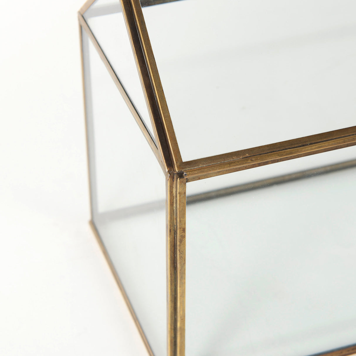 Hutt 16L x 6W x 9H Gold Glass Terrarium Box from Mercana - Luna Furniture