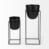 Bumble (Set of 2) 12L x 12W x 32H Black Plant Stands from Mercana - Luna Furniture