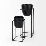 Bumble (Set of 2) 12L x 12W x 32H Black Plant Stands from Mercana - Luna Furniture