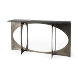 Reinhold IV Black Marble Top Iron Console Table from Mercana - Luna Furniture