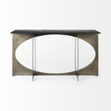 Reinhold IV Black Marble Top Iron Console Table from Mercana - Luna Furniture