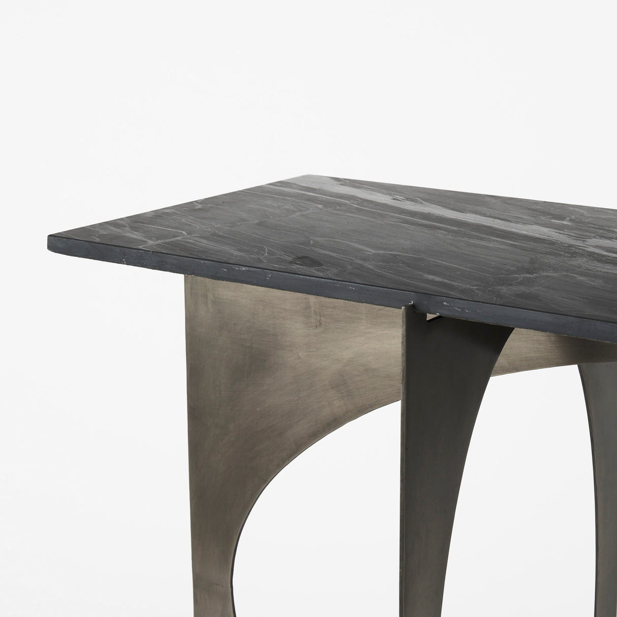 Reinhold IV Black Marble Top Iron Console Table from Mercana - Luna Furniture