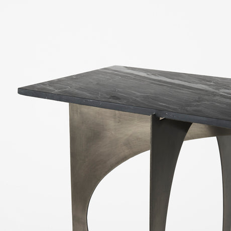 Reinhold IV Black Marble Top Iron Console Table from Mercana - Luna Furniture