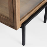 Arelius 20L x 18W x 26H Light Brown Wood W/ Black Metal Frame End/Side Table from Mercana - Luna Furniture