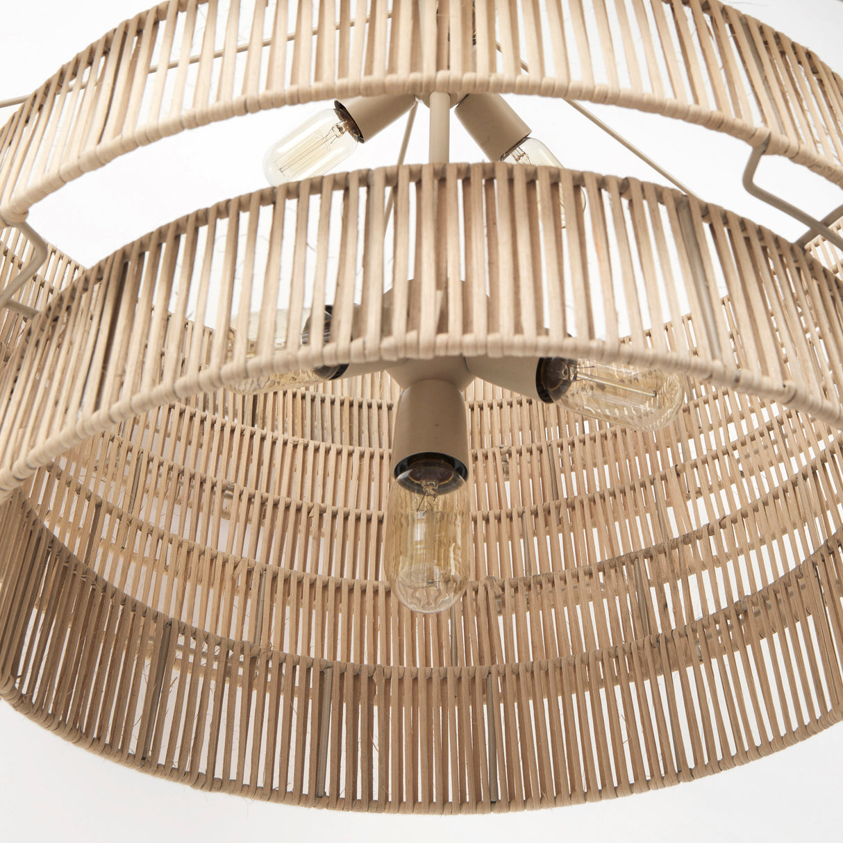 Marimba 40 L x 40 W x 24 H Natural Cane 6 Tier Chandelier from Mercana - Luna Furniture