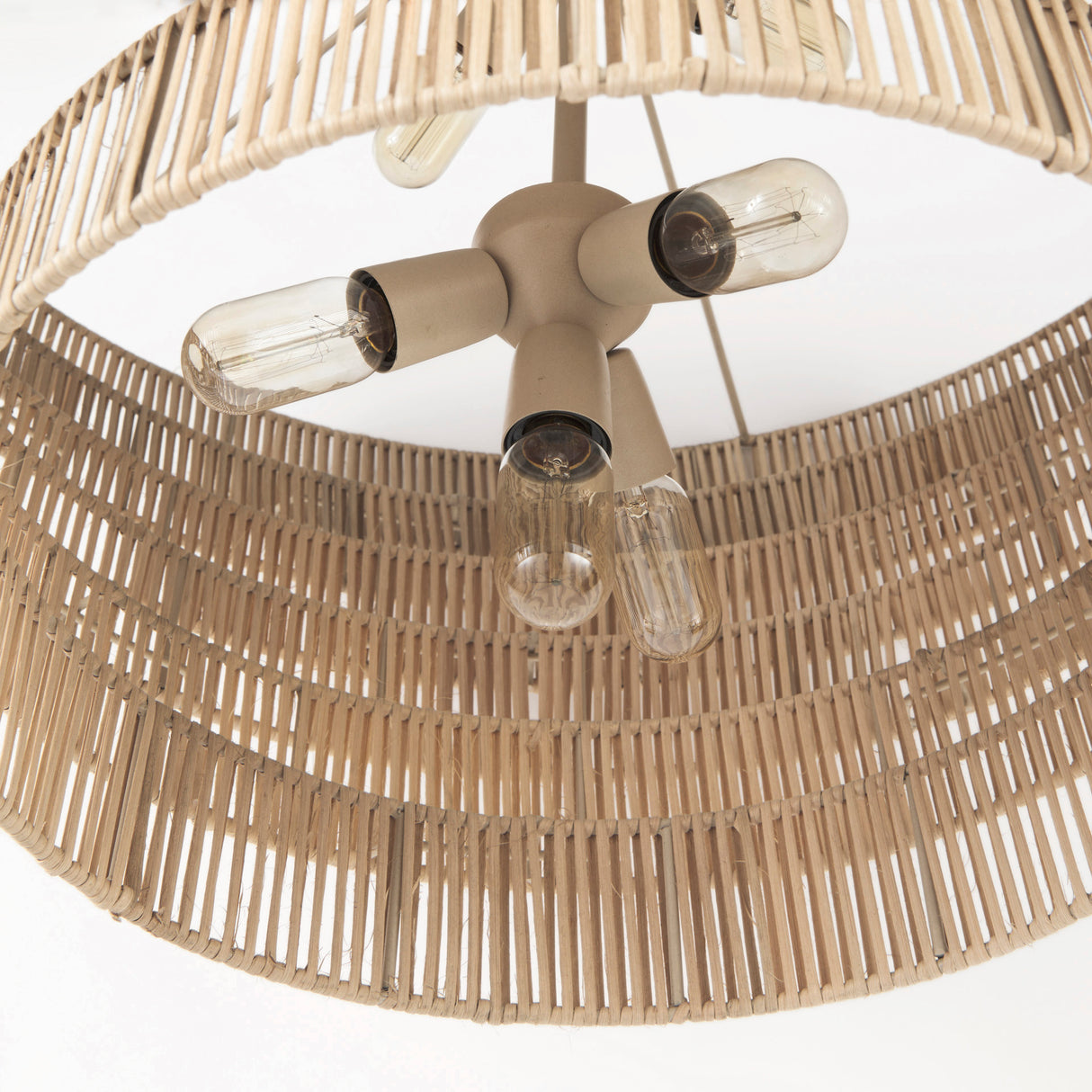 Marimba 40 L x 40 W x 24 H Natural Cane 6 Tier Chandelier from Mercana - Luna Furniture