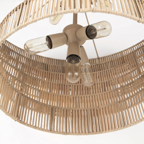 Marimba 40 L x 40 W x 24 H Natural Cane 6 Tier Chandelier from Mercana - Luna Furniture