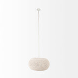 Theta 30.0 L x 30.0 W x 15.0 H White-Washed Beaded Chandelier from Mercana - Luna Furniture