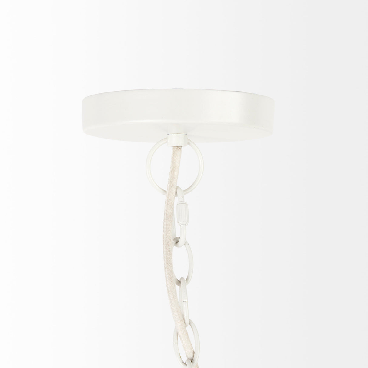 Theta 30.0 L x 30.0 W x 15.0 H White-Washed Beaded Chandelier from Mercana - Luna Furniture