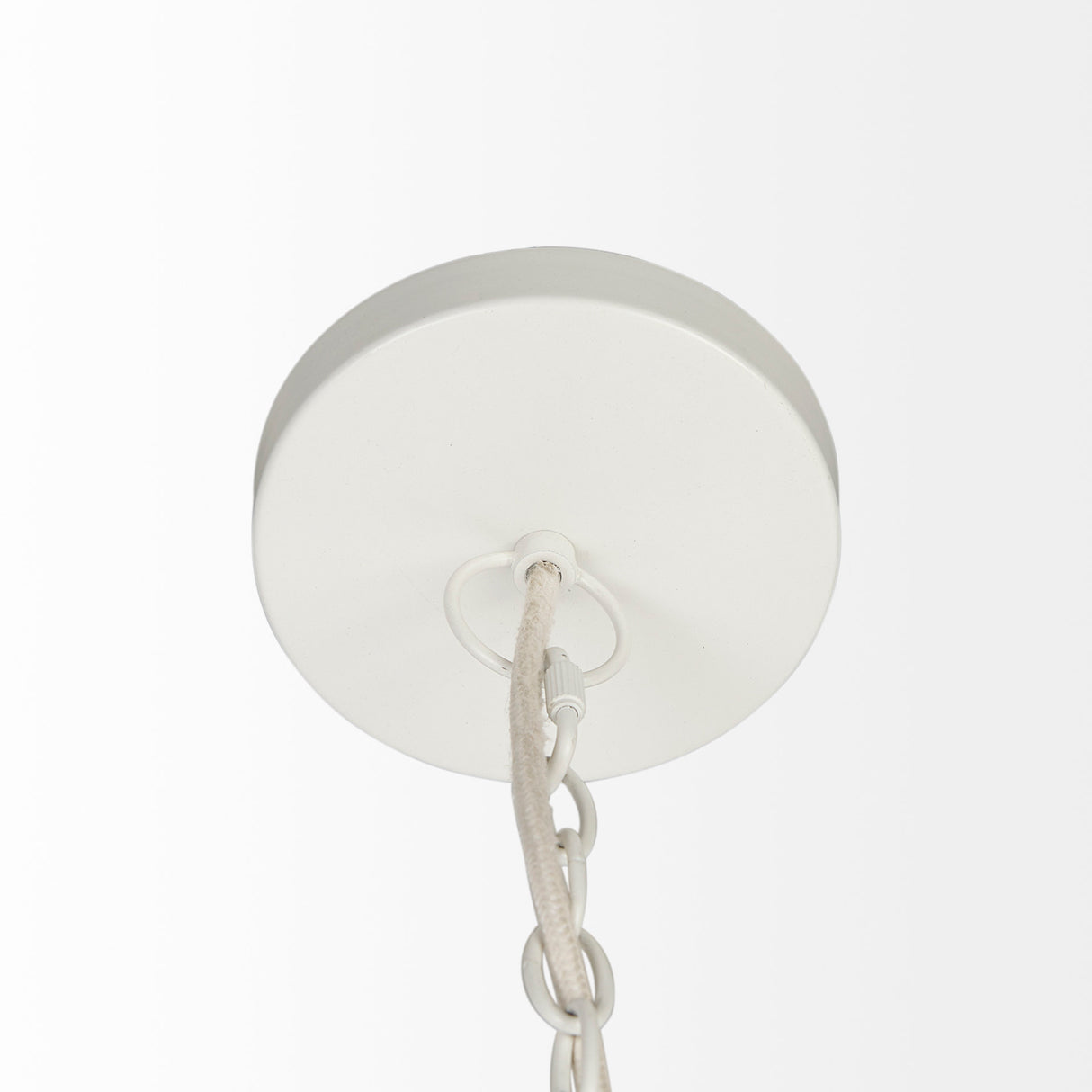 Theta 30.0 L x 30.0 W x 15.0 H White-Washed Beaded Chandelier from Mercana - Luna Furniture