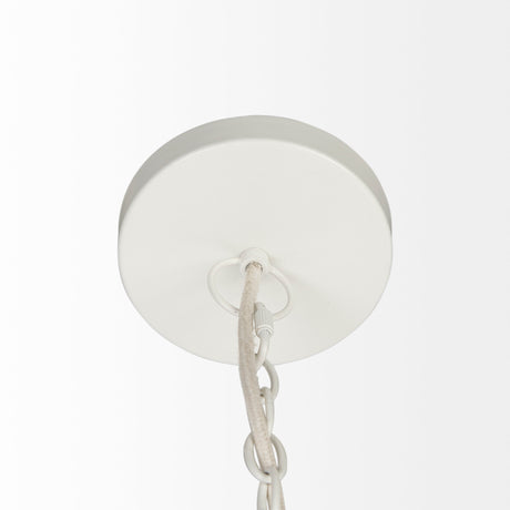 Theta 30.0 L x 30.0 W x 15.0 H White-Washed Beaded Chandelier from Mercana - Luna Furniture